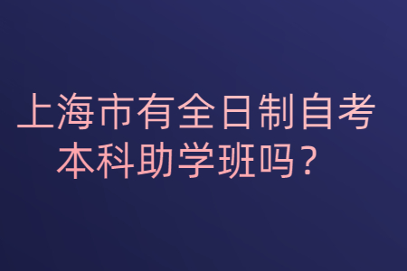 上海市有全日制自考本科助学班吗？