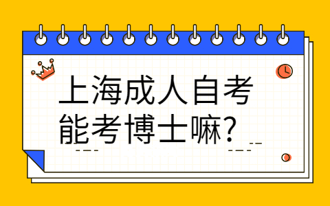 上海成人自考能考博士嘛