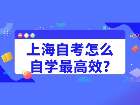 上海自考怎么自学最高效?