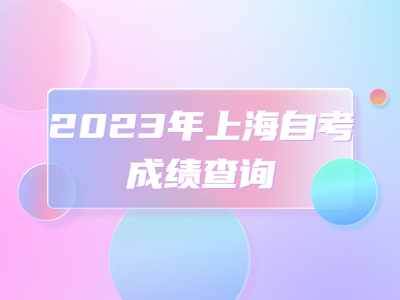 2023年上海自考成绩查询